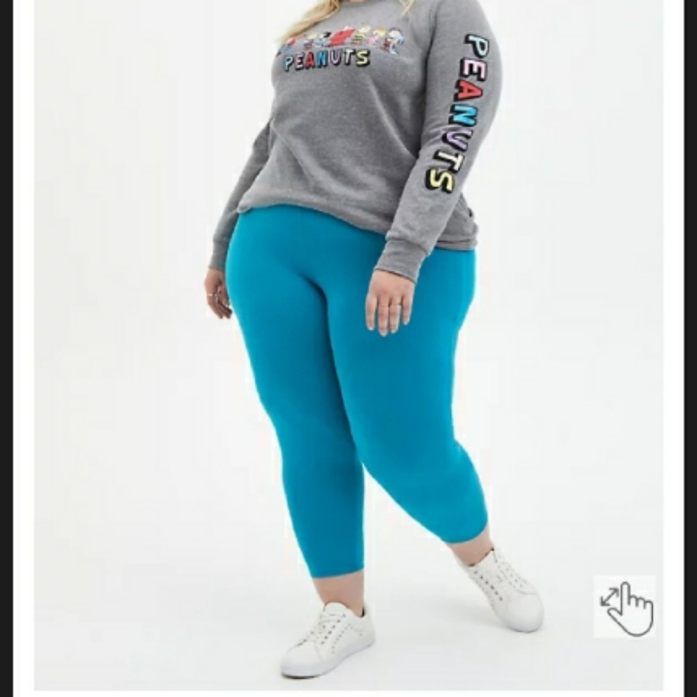 NWT TORRID CROP LEGGINGS TEAL SZ 1X